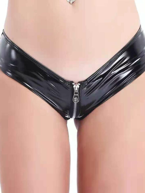 Mutandine Pelle Verniciata con Cerniera perizoma